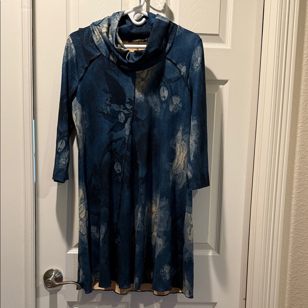 Radzoli Navy Floral Long Sleeve Dress
